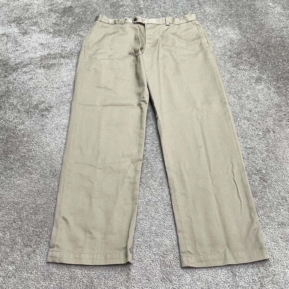 Joseph &Feiss Classic Fit Dress Pants Mens 34x30 Beige Straight Leg Cotton Work